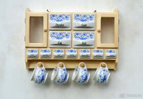 Dřevěná police velká s kořenky - motiv cibulák - 5