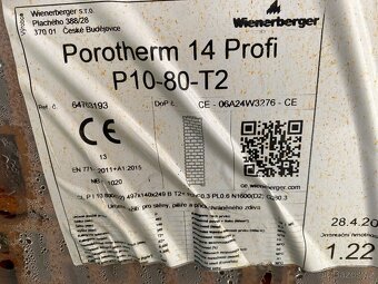 Prodám Porotherm 38 Profi P10-60-T2 a Porotherm 14 Profi P10 - 5