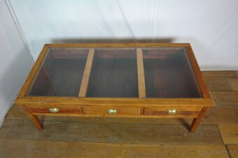 Konferenční stolek dřevo-sklo - 5