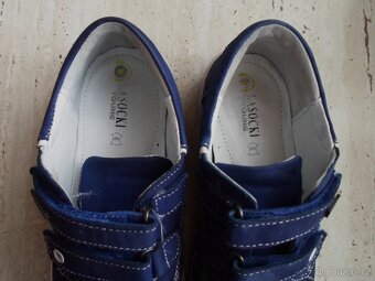 Modré bílé boty polobotky kožené - 35 - 5