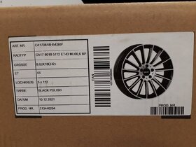 Mercedes B, C, A, E, GLE alu kola 5x112 R18 ET43 - 5