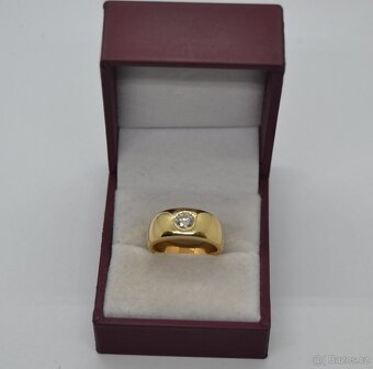 Zlatý prsten  s briliantem 0.50 CT - 5