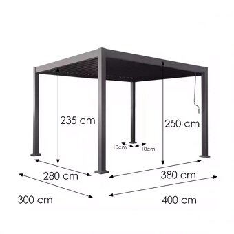 Nová bioklimatická pergola 4x3 metry včetně montáže - 5