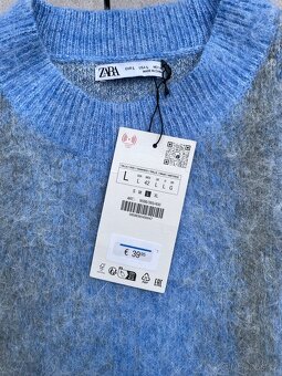 Zara Abstract Mohair Sweater "Blue Grey" (L) - 5