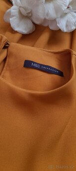 M&S elegantní hořčicové šaty - 5