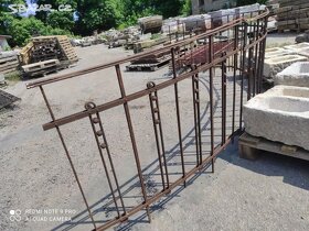 Staré železné zábradlí, plot, balkonové zábradlí, 3 ks - 5