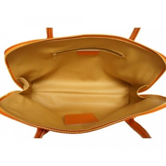 Kožená kabelka z Itálie oranžová Nová nepoužívaná - 5