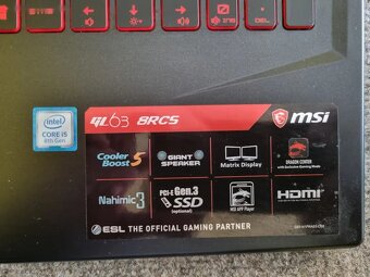 Herní Notebook MSI GL63 8RC - 5