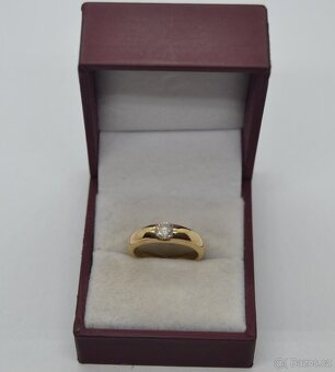 Zlatý prsten  s briliantem 0.40 CT - 5