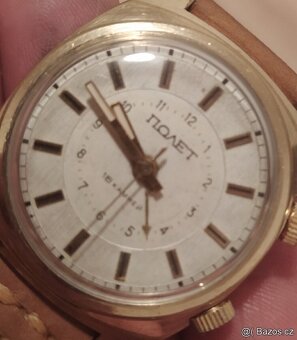 LUXUSNÍ hodinky POLJOT s mechanickým budíkem СССР 👍👍👍 - 5