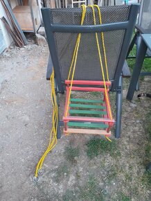 Dětská dřevěná závěsná houpačka - 5