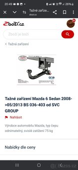 Koupím tažné BOSAL/ORIS na Mazda 6 combi RV2008 - 5