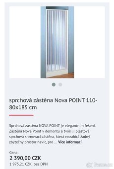 Sprchová zástěna Nova Point 110/80 x 185 - 5