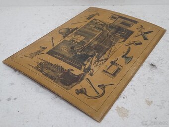 Truhlář - školní pomůcka 1856 - 36,5x26,5cm - 5