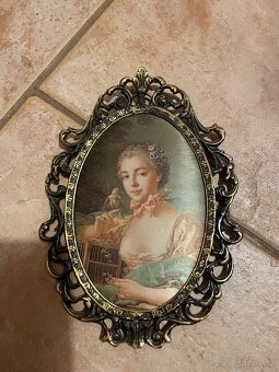 Sada 5 ozdobných vintage kovových rámečků - 5