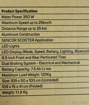Elektrická koloběžka, displej, LED osvětlení, PC 8000 Kč - 5