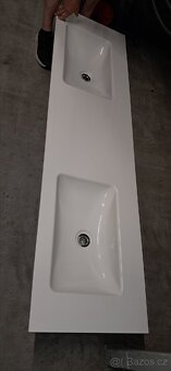 Umyvadlová skříňka s dvojumyvadlem z litého mramoru 180cm - 5