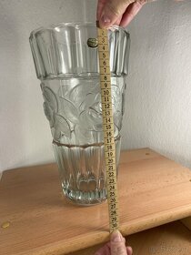 Velká skleněná váza Bohemia motiv růže - 5