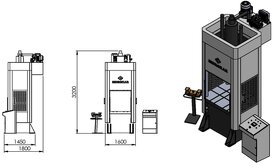 4-sloupový hydraulický lis, lisovací síla 250 tun - 5