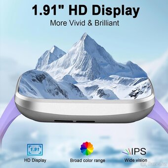 Chytré hodinky KUIZIL T70–1,91" IPS displej, CZ,fialové - 5