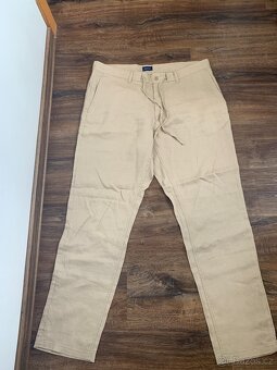 Lnene panske kalhoty Gant XL modre, bezove - 5
