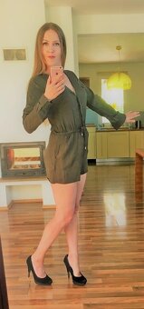 Khaki kraťáskový overal, vel S/M, New look - 5