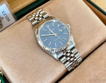 ♛ Rolex Datejust 16234 Modrý Sunburst, Bílé Zlato 🇨🇭 - 5