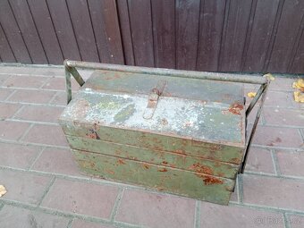 Bedna na nářadí plechová retro tři patra - 5