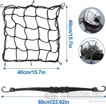 Set 2 kusů upevňovacích sítěk na moto + 2 pásy - 5
