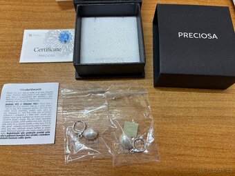 Preciosa Stříbrné náušnice Pearl Heart s říční perlou Precio - 5
