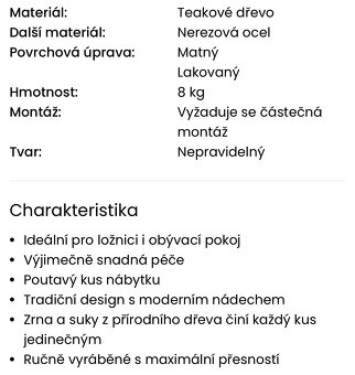 Teakový odkládací stolek - 5