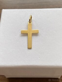 Zlatý přívěsek, křížek - 5