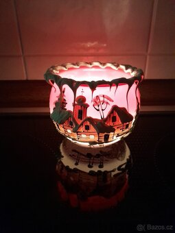 Malovaný skleněný svícen - 5