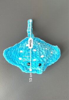 Ručně háčkovaná manta - modrá - 5