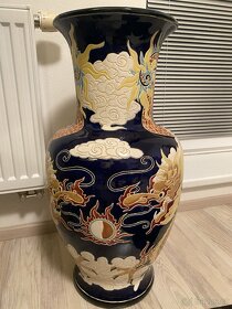 Čínská váza velká s motivem draků 66 cm výška - 5