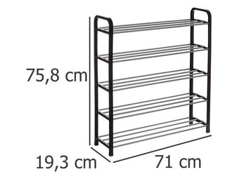 Černý botník (Ikea-Bissa) + šedý regál na boty - 5