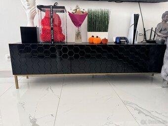 TV STOLEK, FURNLUX CLASSIC, HEXA, 190x37x52cm, ČERNÁ, DŘEVĚN - 5