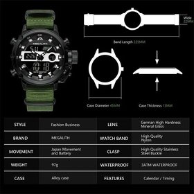 MEGALITH Pánské digitální analogové sportovní vojenské LED - 5