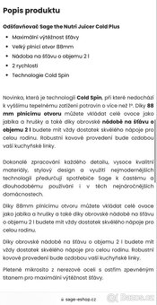Odšťavňovač SAGE (jen osobní předání) - 5