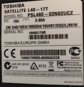 Notebook TOSHIBA SATELLITE - 5