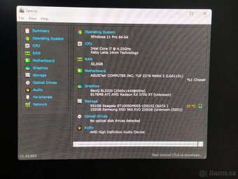 Herní PC Intel i7 7700K, 5700xt, 32GB Ram, 250gb SSD+1tb - 5