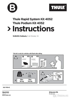 Thule kit 4052 – SUBARU Outback, 5-dr Estate, 2014-2020 - 5