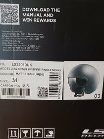 Nová přilba LS2 OF599 SPITFIRE SINGLE MONO, vel. M - 5