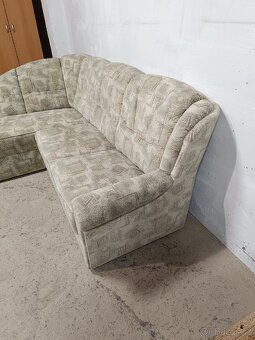 Rohová rozkládací sedací souprava s úložným prostorem - 5