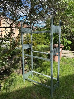 Skládací Kovový Regál na 3 sady pneu s disky 195x95x40cm - 5