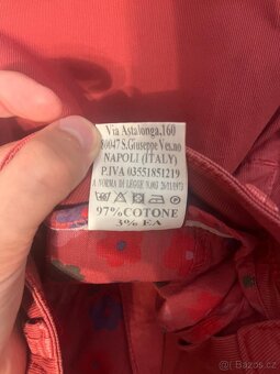 Letní kalhoty červené barvy od italské značky Baronio - 5