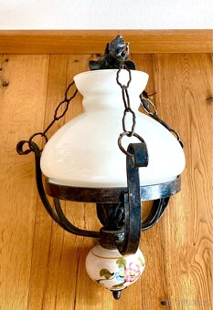 Stará kovaná lampa ve stylu petrolejky - 5