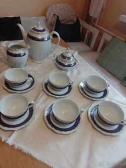 Porcelánový čajový servis a talíř grácie s děťátkem TOP STAV - 5