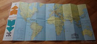 Originální letecká mapa Československých aerolinií (ČSA) - 5