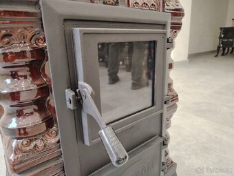 Kachlová kamna Oto s varnou deskou hnědá - 5